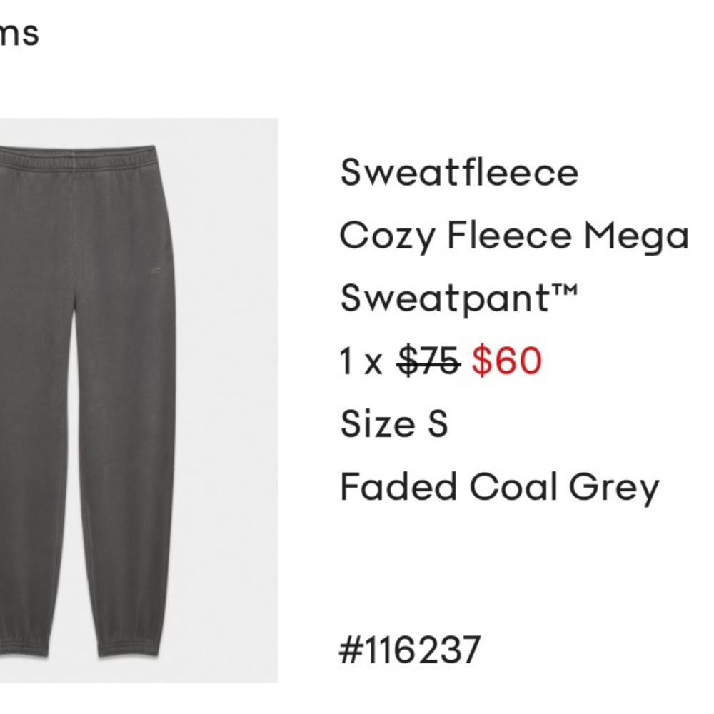 Sweatfleece Cozy Fleece Mega Sweatpant - Faded Coal Grey
